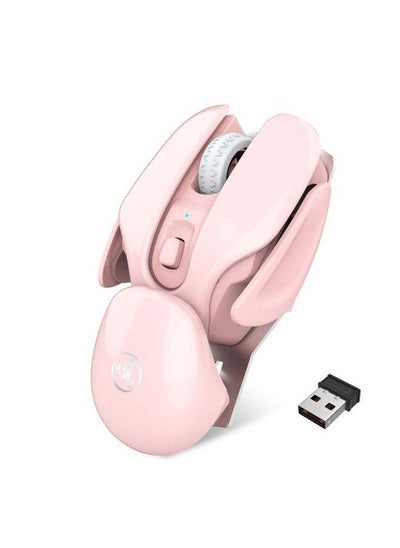 Buy Ergonomic Design 2.4GHz Wireless Mouse With Receiver Pink in UAE