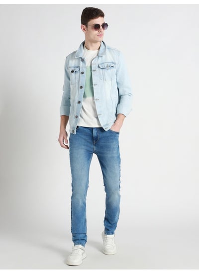 Buy Men's Tapered Fit Light Blue Cotton Jeans - Casual and Comfortable in Saudi Arabia