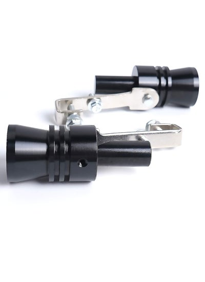 Buy Universal Aluminum Turbo Sound Whistle Exhaust Muffler Pipe BOV Blow-off Valve Simulator 2PCS, XL Black in UAE