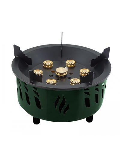 Buy Seven Burner Camping Stove with Storage Bag - Green in UAE