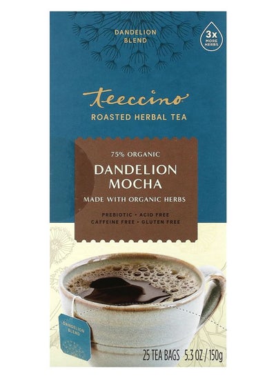 Buy Roasted Herbal Tea Dandelion Mocha Caffeine Free 25 Tea Bags 5.3 oz (150 g) in UAE