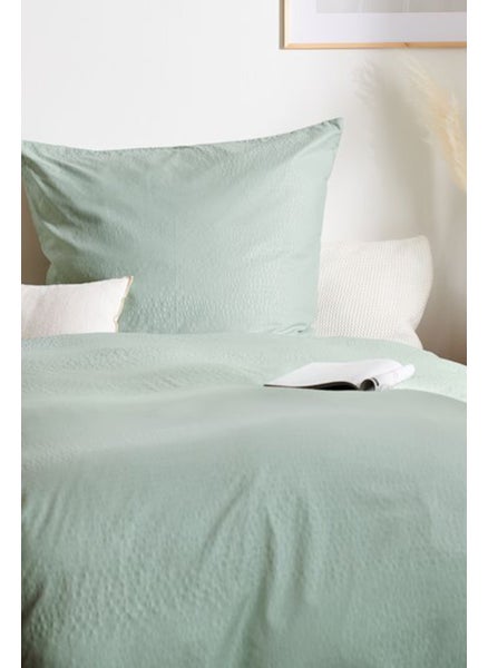 Buy Serrsucker Duvet Set 140 x 200 cm, Sage Green in UAE