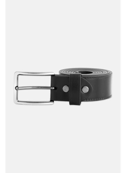 Buy Men Leather Buckle Belt, Black in Saudi Arabia