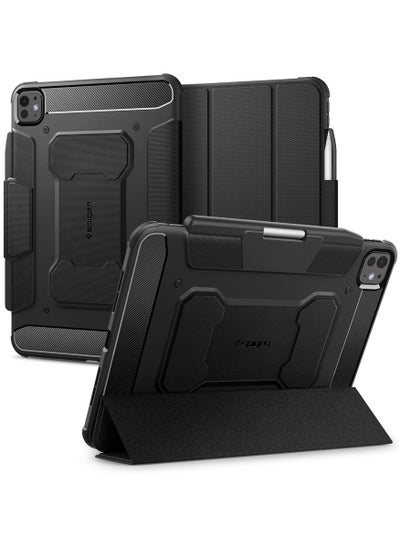 Buy Rugged Armor Pro for iPad Pro 11 inch Case Cover (2024) M4 with Pencil holder - Black in UAE