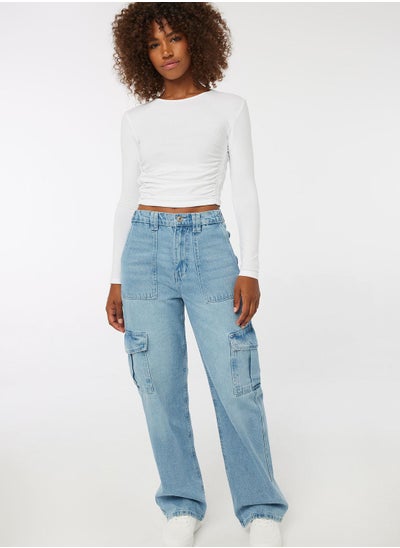 Buy Wide Leg High Waist Jeans in UAE