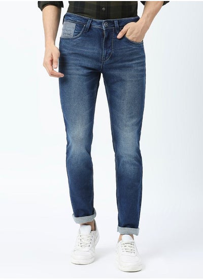 Buy Mid Rise Faded Jeans with Pocket Detail in Saudi Arabia