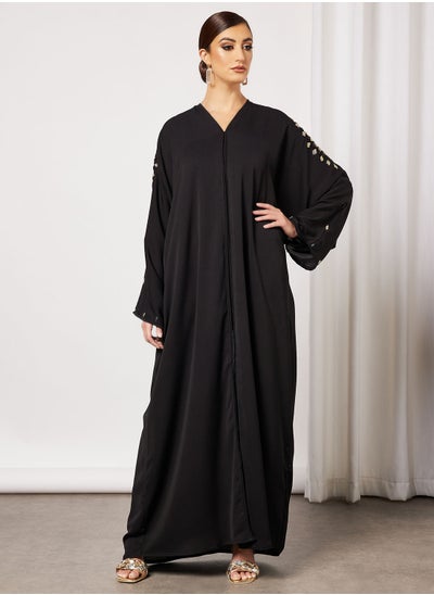 Buy Abaya With Embesllishmenst On Shoulder in Saudi Arabia