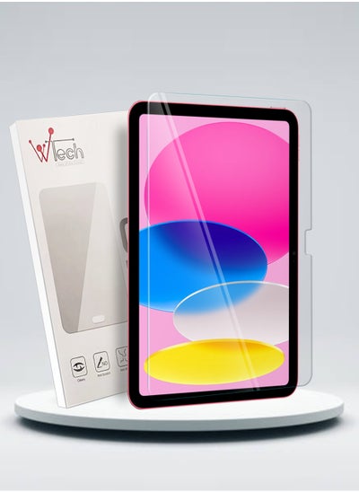 Buy Premium Series Curved Edges Full Cover Tempered Glass Screen Protector For Apple iPad 10 (10th Generation) 10.9 Inch 2022 Clear in UAE