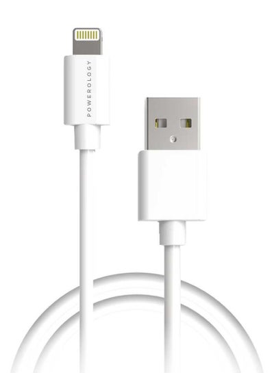 Buy USB-A to Lightning Cable 3M, Fast Charging, Data Sync, Super Durable, Compatible with iPads, iPhones and Airpods/Airpods Pro White in UAE