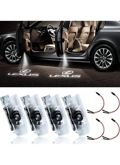 Buy 4 Pack LED Car Door Logo Light Projector, Welcome Laser Lights Car Door Courtesy Lights 3D Logo Door Lights White LED Projector Lamps for RXESGXLSLXISGSRCUX Series Lexus Door Light Replacement in UAE