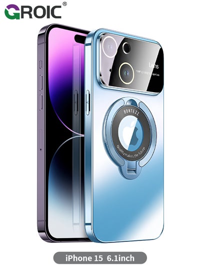 Buy For iPhone 15 Case with Magnetic Invisible Stand, Compatible with MagSafe, Official Color Match for iPhone, Phone Cover with Lens Protection,iPhone 15 6.1'' Shockproof Phone Shell in UAE