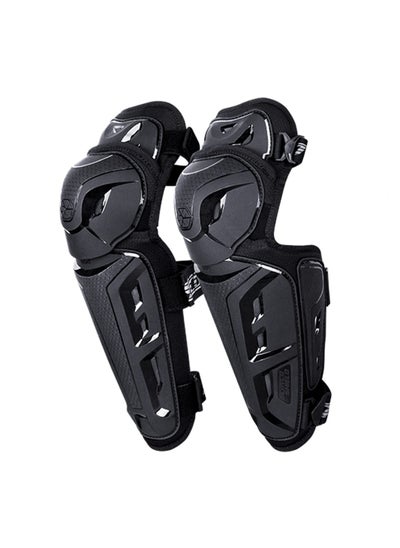 اشتري 2Pcs Motorcycle Knee Shin Guard Pads for Men, Anti-slip 2 in 1 Protector Bendable Adjustable Motocross Knee Protection Armor Racing Protective Gear for Cycling في الامارات