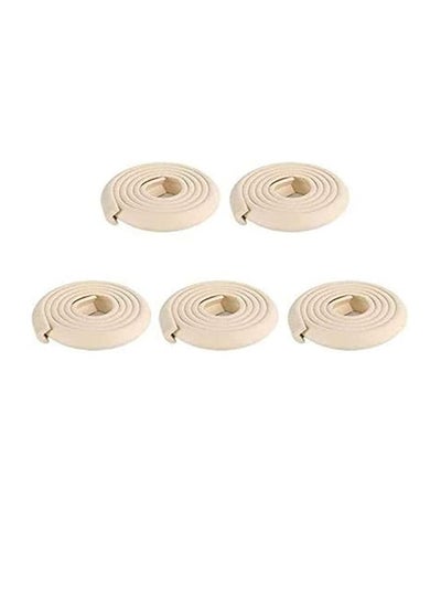 اشتري 5 Pcs 2M L Shape Baby Safety Table Edge Corner Protector Guard Cushion Anti-collision Strip Bumper Strip, Beige في الامارات