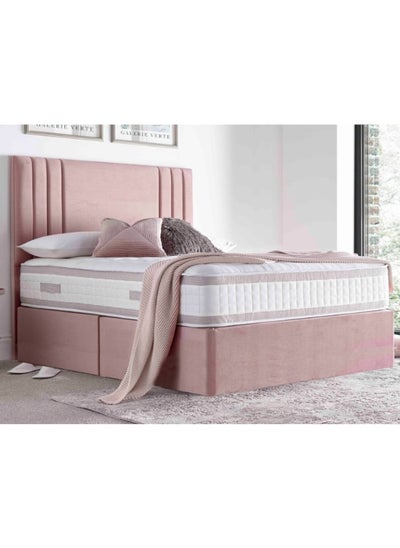 Buy Shiny Star Upholstered Queen Size ( 160 X 200 ) Pink Color Bed in UAE