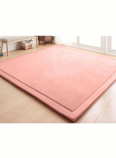 Buy Carpet game mat carpet crawl mat nursery baby toddler children's room, yoga mat exercise mat (pink, 100 x 200cm) in Saudi Arabia