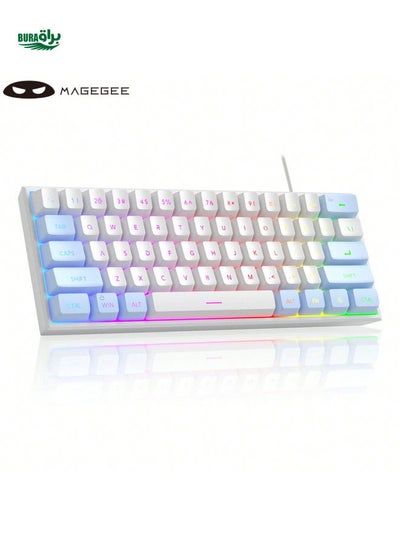 اشتري Magegee TS91 60 ٪ لوحة مفاتيح سلكية مضغوطة 61 مفاتيح RGB الإضاءة الخلفية الصغيرة محمولة غشاء كمبيوتر مفتاح متوافق مع Windows PC Laptop Gamer - Blue White في السعودية