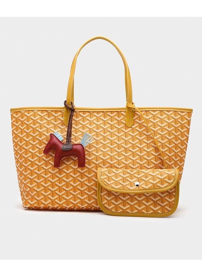 Buy Printed Shopper Tote Yellow Pendants Random in Saudi Arabia