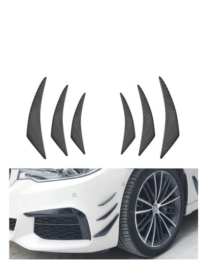 Buy Car Bumper Protector, Front Edge Fin Carbon Fiber Exterior Rubber Fins Spoiler Canards Kit for Body Auto Anti-Collision Strip Decoration Stickers Accessories (6Pcs) in Saudi Arabia