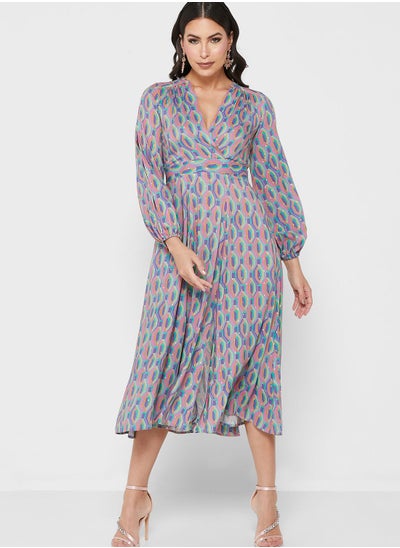 Buy Printed Plunge Dress in Saudi Arabia