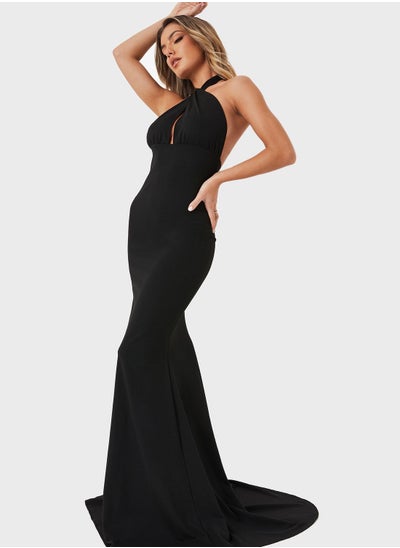 Buy Halter Neck Cut Out Detail Dress in Saudi Arabia