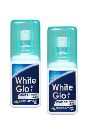 Buy 2 Pieces White Glo Breath Freshener Spray Peppermint 2X20 ML in Saudi Arabia