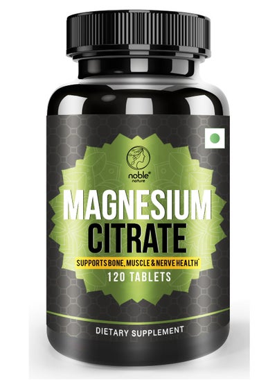 Buy Noble Nature Magnesium Citrate - 120 Tablets - Supports Bone, Muscle and Nerve Health in UAE