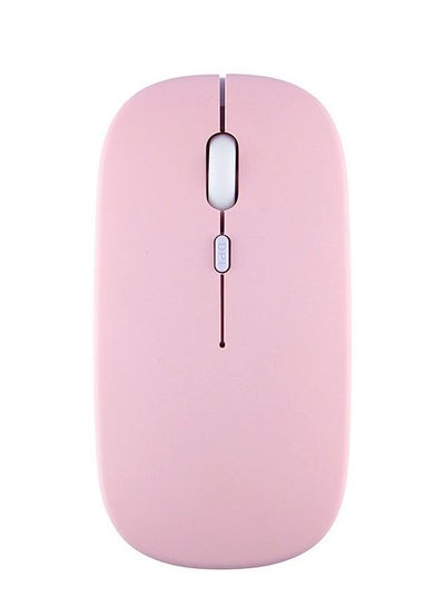 Buy Slim Rechargeable Silent Bluetooth Wireless Mouse, Dual Mode Wireless Mouse, Portable USB  and 2.4G Wireless Bluetooth Computer Mouse, Compatible with Laptop Phone iPad (Pink) in Saudi Arabia