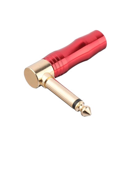 اشتري Keendex kx 1981 Auxiliarym male 90degree ts 1/4 audio stereo jack goldplated connector - red في مصر