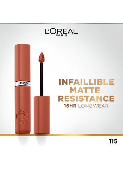 Buy L'Oréal Paris Infaillible Matte Resistance Liquid Lipstick  With Hyaluronic Acid - 115 Snooze Your Alarm in Egypt