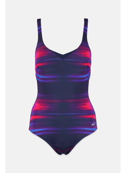 اشتري Women Tie Dye Sleeveless One Piece Swimsuit, Navy Combo في السعودية