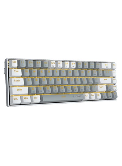 Buy Z-686 68key Yellow Backlight Mechanical Gaming Keyboard Grey White-Red Switches in Saudi Arabia