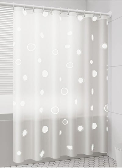 اشتري 1-Piece Bathroom Shower Curtain Waterproof Printing Shower Curtain EVA White 180x180 Centimeter في الامارات