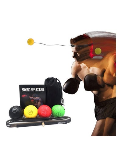 Buy Boxing Reflex Balls with Silicone Fitness Headband Punching Training Balls Set in Saudi Arabia