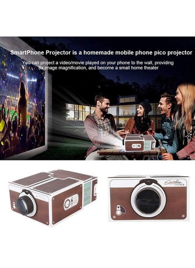 اشتري DIY Cardboard Smartphone Projector,ASHATA Second-Generation Mini DIY Home Portable Smart Mobile Phone Projector Home Cinema,Home Theater Phone Screen Magnifier Providing 8X Image Magnification في الامارات