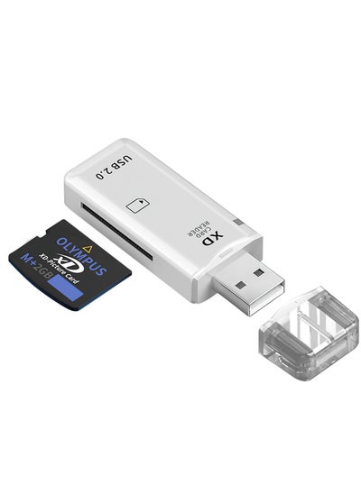 اشتري High Speed xD Memory Card Reader Supports Olympus and Fuji XD Picture Card, Portable Compact Flash Card Reader Plug & Play Quick Card Reading (White) في السعودية