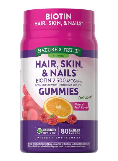 Buy Hair, Skin & Nails Gummies Biotin 2500 MCG, 80 Gummies in UAE