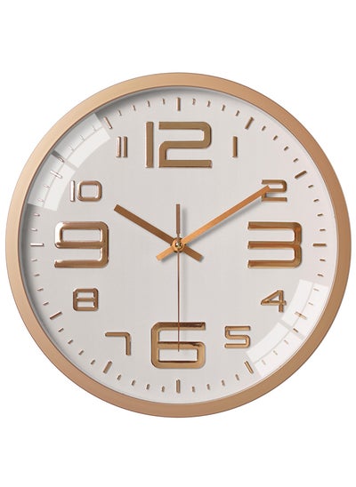 Buy Qiccijoo Wall Clock 12-inch Silent Non-Ticking Round Wall Clocks Battery Operated Easy to Read for Home/Office/School/Kitchen/Bedroom/Living Room(Gold) in UAE