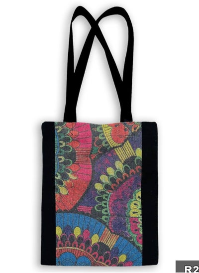 Buy Folklore pattern casual printed linen tote bag in Egypt