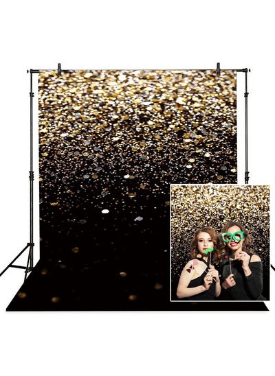 اشتري 5X7Ft Black And Gold Backdrop Gold Glitter Paint Backdrop Golden Bokeh Spot Starry Sky Wedding Adult Baby Children Family New Year Party Decor Portrait Shooting Photo Studio Booth D473 في الامارات