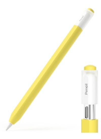 اشتري لقلم أبل (USB-C) غطاء حماية شفاف جيلي ستايلس (أصفر) في الامارات