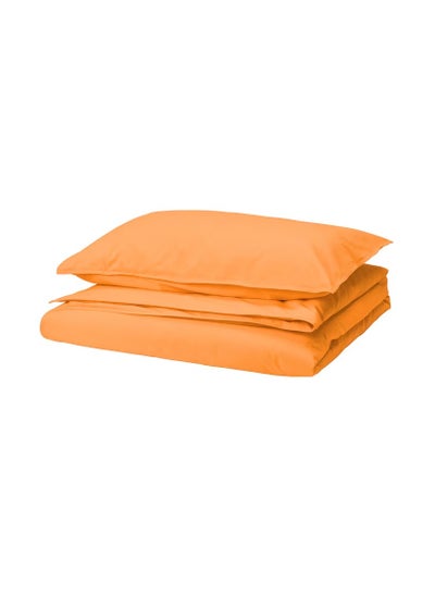 Buy Duvet Cover and Pillow Case  Orange 150x200/50x80 cm in Saudi Arabia