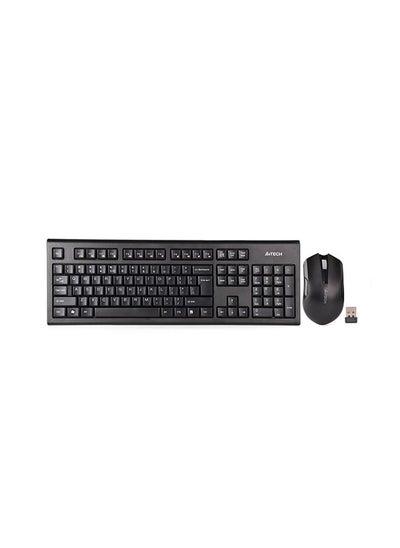 اشتري A4TECH SILENT CLICK WIRELESS KEYBOARD MOUSE 3000NS ، 2.4 جيجا هرتز اللاسلكي مع مستقبل نانو ، لنظام التشغيل WINDOWS XP / VISTA / 7/8 / 8.1 / 10 ، أسود في الامارات