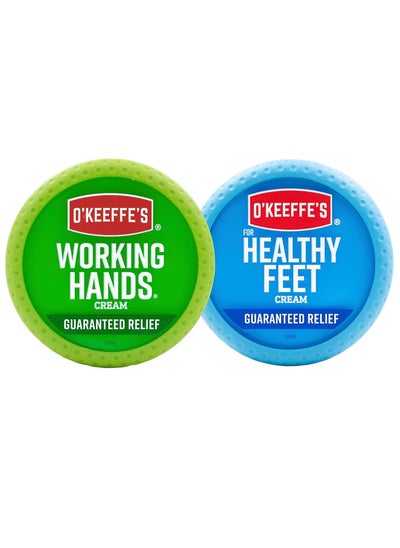 اشتري كريم اليدين Working Hands من O'Keeffe's، عبوة 3.4 أونصة وكريم القدمين Healthy Feet، عبوة 3.2 أونصة في السعودية