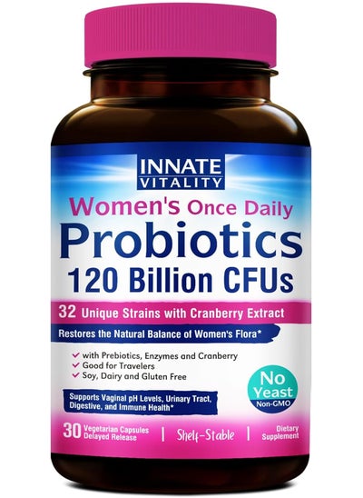 اشتري Women's Once-Daily Probiotics 120 Billion CFUs, 30 Vegetarian Capsules في الامارات