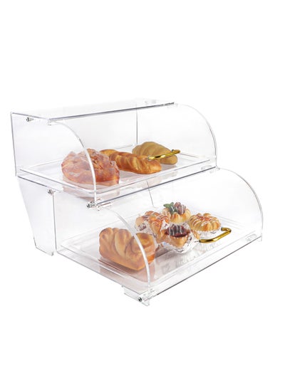 Buy Pastry Display Case - Acrylic Countertop Bakery Display Case - Organizer Storage Holder Stand for Bagels, Bread and Cakes with Hinged Door for Cake Bakery Kitchen Stuff in UAE