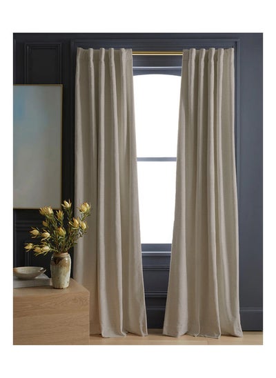 Buy Soild Curtains House Velvet Selva Curtain 1Piece-Dark Off White-140x280 cm in Egypt