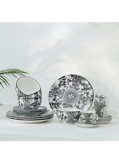 اشتري Angelika 20-Pc Porcelain Dinner Set - Black-Serves 4 في الامارات