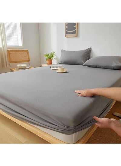 Buy Plain Fitted Sheet Set of 3 for Hotels Homes Touristic Villages Grey in Egypt