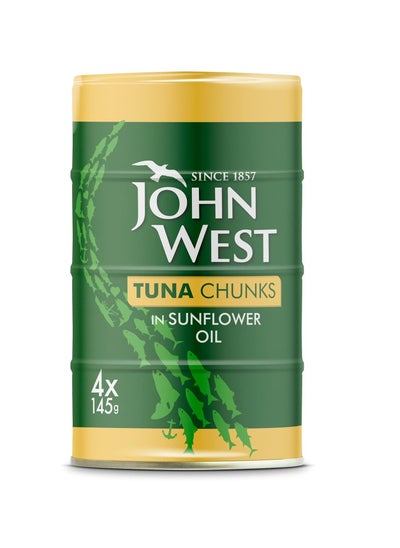 Buy John West Tuna Chunks in Sunflower Oil 4*145 g. Naturally high in protein in Egypt