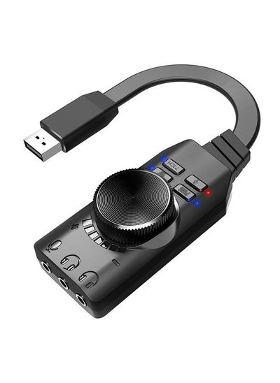 اشتري GS3 USB 2.0 External Sound Card Virtual 7.1 Channel Sound Card Adapter Plug and Play with Headphone Microphone Jacks Volume Control Mute Mic Games Sound Effect Upgrade Version for Desktop Laptop PC في الامارات